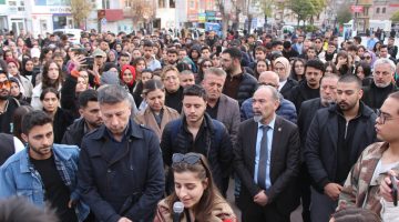 Aksaray’da 400 e yakın öğrenci KYK yurtlarındaki sorunları dile getirmek için toplandı