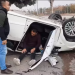 Aksaray’da 3 otomobil birbirine girdi biri bebek 5 yaralı